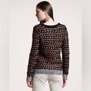 rag & bone Geometric Black and Tan Sweater